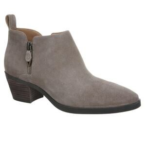 NWT Vionic Cecily suede nubuck leather side zip ankle booties in Stone, 7